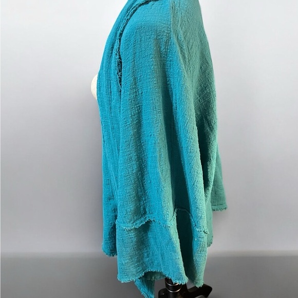 Umgee Green Open-Front Cardigan Sweater - Picture 2 of 5